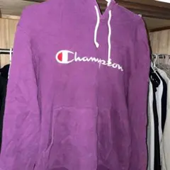 Champion パープル フード付きパーカー