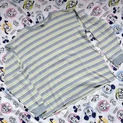 最終価格　devirock 長袖カットソー 160cm 青と黄色のストライプ