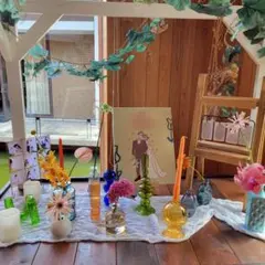 カラフルガラス花瓶セット 7個　ウェルカムスペース　ウェディング装飾セット