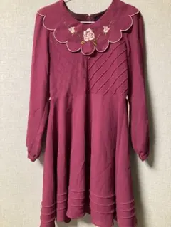 an another angelus ローズ刺繍　スカラップ襟　ワンピース