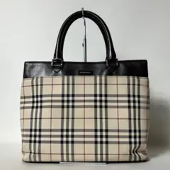 美品】Burberry ハンドバッグ ノバチェック スクエア 底鋲付き - メルカリ