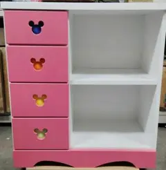 DISNEY ポップミッキー オープンラック キッズチェスト ピンク 収納