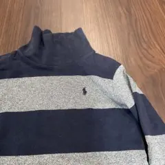 タートルネック長袖シャツ 110cm ネイビーグレー