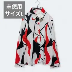 未使用　タグ付き　幾何学模様 レディース長袖シャツ　Lサイズ