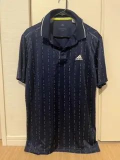 adidas ネイビー ストライプポロシャツ