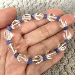 天然石水晶・ソーダライトブレスレット