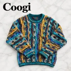 COOGI クージー 3Dニット マルチカラー オーストラリア製 S 総柄 立体