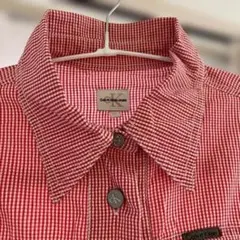 Calvin Klein 赤いチェック 半袖ミニワンピース