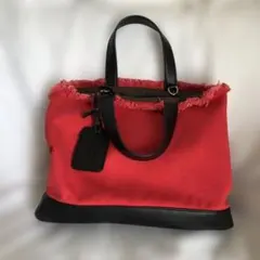 FIRANOフィラノ2wayバックママバック大容量　帆布 キャンバス×PUレザー