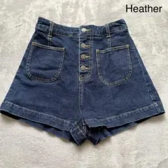 Heather ハイウエストデニムショートパンツ