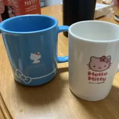 Hello Kitty マグカップセット 青２個　白１個