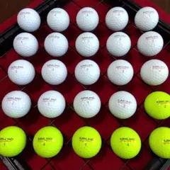 ゴルフロストボールカークランド白 黄緑 ２５球