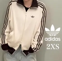 新品2XS】アディダス　ニットトラックトップ　ベージュ　茶ブラウン