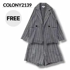 COLONY 2139 ストライプ ジャケット ショートパンツ セットアップ F