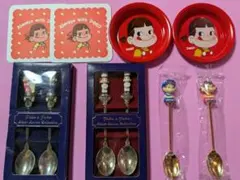 レア☆不二家ペコちゃん☆ペコポココックさんスプーンセット他5点セット☆新品未使用のサムネイル