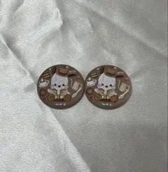 ポチャコ　 刺繍缶バッジ 2個セット