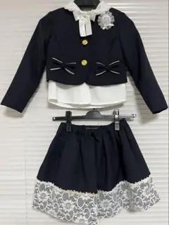 ナカノヒロミチ フォーマルセット 120cm ネイビー 女の子　リボン　フリル