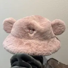 ディズニー ミッキー もこもこ ハット バケハ ピンク