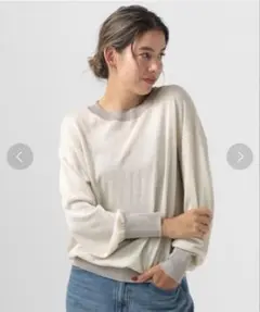 ベイフロー　ラメ　シアーニット　ロングスリーブプルオーバー