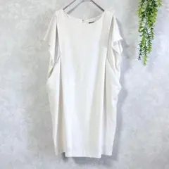 〈ダイアグラム〉ドレープワンピース 白 36 結婚式 二次会 パーティー