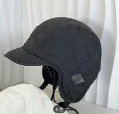 新品未使用　黒　キルティングワークキャップ　ボア　メンズ　レディース兼用