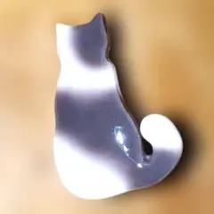 ハンドメイド レジン ブローチ 猫