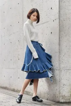 【売切り】新品★デニムラッフルラップスカート M★ユニクロ×JWアンダーソン