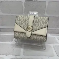 (美品)大人気、マイケルコース、折財布、オールレザー、PVC、人気色、PVC、金