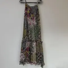 花柄ロングキャミワンピース