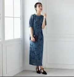 オケージョン　お呼ばれ ジャカードレース袖付きタイトラインドレス　aimer