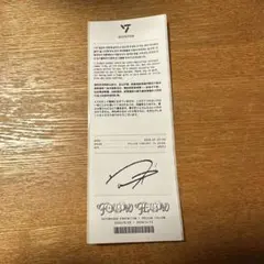 FOLLOW FELLOW サイン入りレシート　ウジ