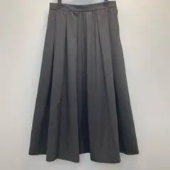 前期商品　アンタイトル　チャコールグレー　ギャザータックフレアスカート