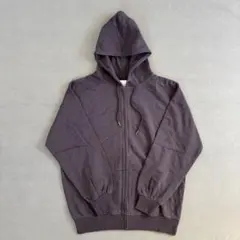 vintage パーカー フルジップ ブラウン 無地 メンズ 古着 ゆるだぼのサムネイル
