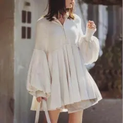 【大人気】完売品　ココディール　ハーフジッププリーツドッキングニット