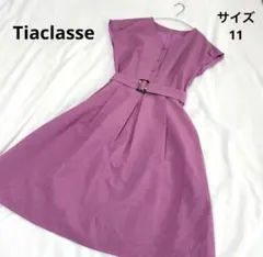 Tiaclasse パープル フレアワンピース 半袖のサムネイル