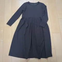 ダークグレー 長袖カットソーワンピース М