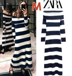 新品ZARAカットワーク オフショルダーワンピースM 大人気完売品！