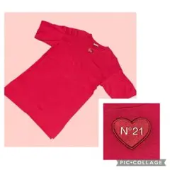 美品 N°21 ヌメロヴェントゥーノ サイドスリット Tシャツワンピース ハートのサムネイル