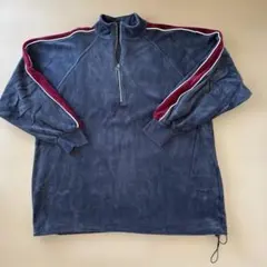 JEANASIS ハーフジップ ベロアプルオーバー