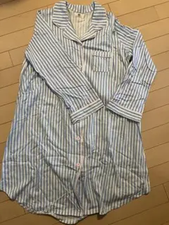 ストライプ 長袖マタニティパジャマ上下セット M〜Lサイズ