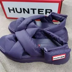 HUNTER パデッド サンダル パープル　美品のサムネイル