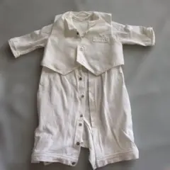 ホワイト ベスト付きツーウェイオール 50 60 70　フォーマル