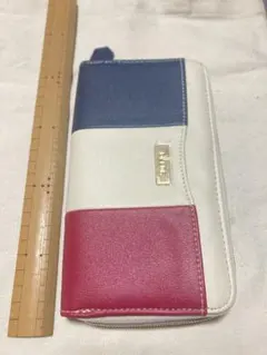 合成皮革製 青白赤 筆箱 ペンケース