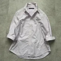 ラルフローレン ワンポイント オックスフォードシャツ 13 7部袖 パープル