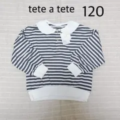 新品未使用 テータテート tete a tete ボーダーカットソー 120