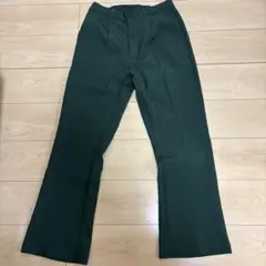 ダークグリーン スラックス　フレアパンツ