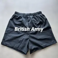 実物 イギリス軍 フィジカル トレーニングショーツ ブラックM 黒 濃紺 レアのサムネイル