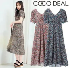 【COCODEAL ココディール】パフスリーブリトルフラワーワンピース