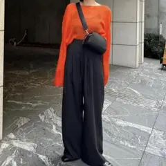 ✨大人気✨kastane透かしあみニット　オレンジ