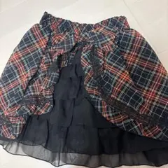赤チェック フリル スカート